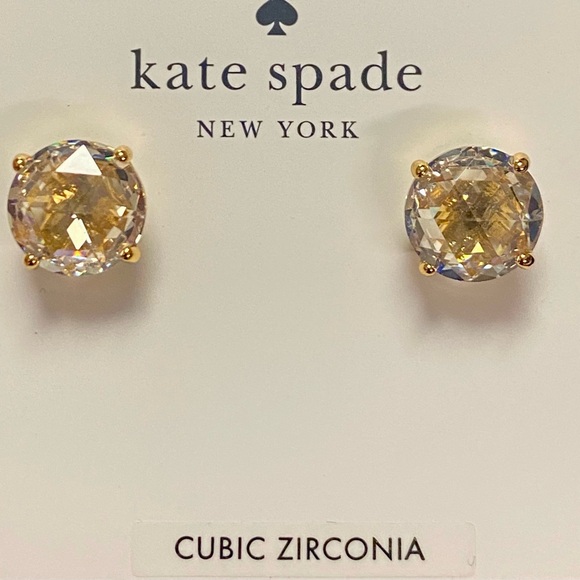 kate spade Jewelry - Sparkly CZ champagne faceted Kate Spade studs